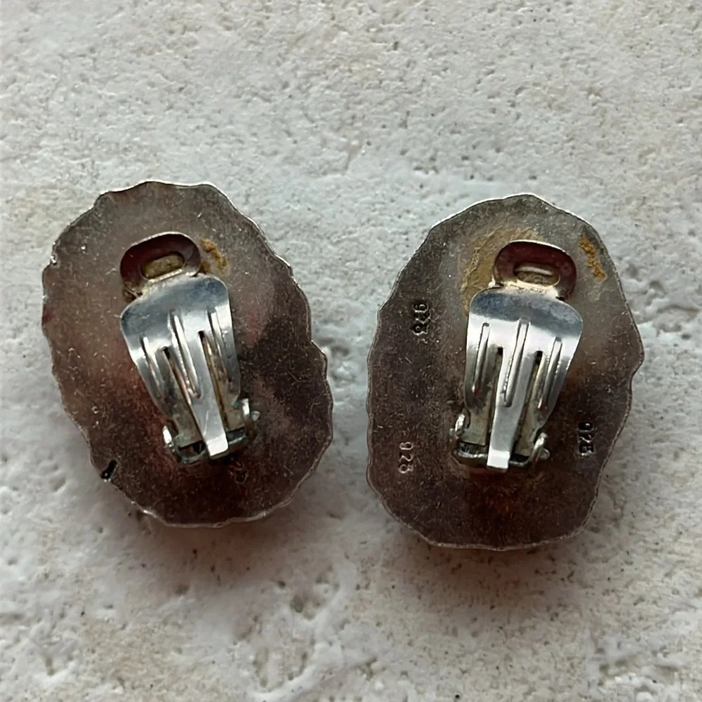 Sterling silver clip on earrings - Picture 2 of 3